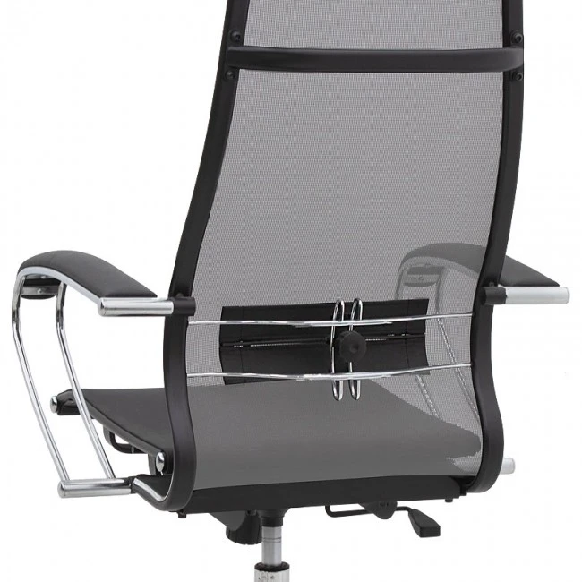 Berta Megapap ergonomic office chair with Mesh fabric in grey - black 66,5x70x113,3/131cm.