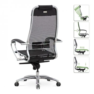 Samurai-2 Megapap ergonomic office chair with Mesh fabric in black 70x70x124/134cm.