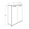 Ultra Megapap cupboard - shoe rack of 2 pairs double-leaf in white 91x35x108cm.