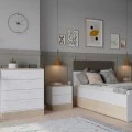 Base Megapap bedside table in white - sonoma 45x40x52cm.