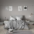 Base Megapap bedside table in white - sonoma 45x40x52cm.