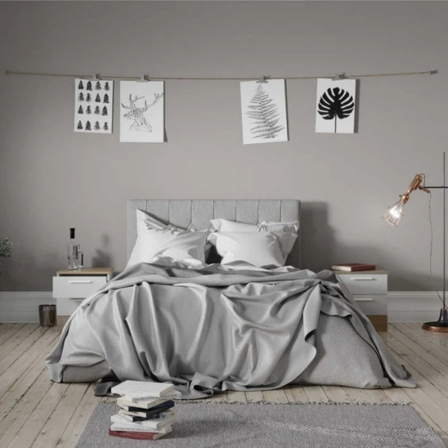 Base Megapap bedside table in white - sonoma 45x40x52cm.