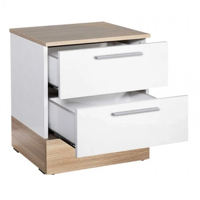 Base Megapap bedside table in white - sonoma 45x40x52cm.