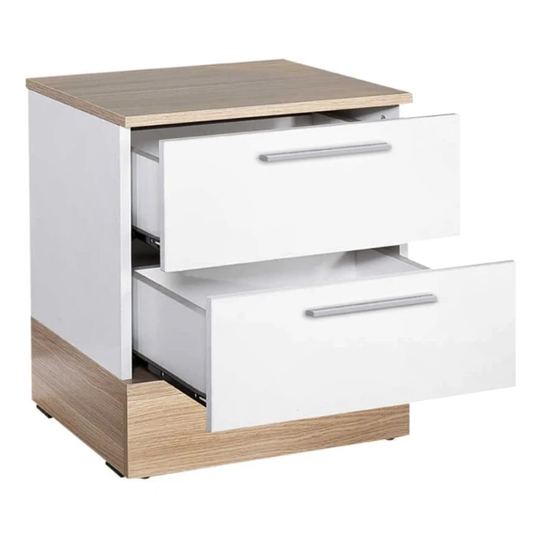 Base Megapap bedside table in white - sonoma 45x40x52cm.