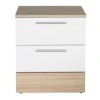 Base Megapap bedside table in white - sonoma 45x40x52cm.