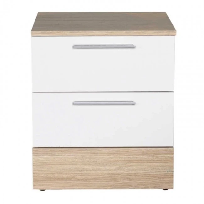 Base Megapap bedside table in white - sonoma 45x40x52cm.