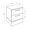 Base Megapap bedside table in white - sonoma 45x40x52cm.