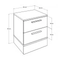 Base Megapap bedside table in white - sonoma 45x40x52cm.