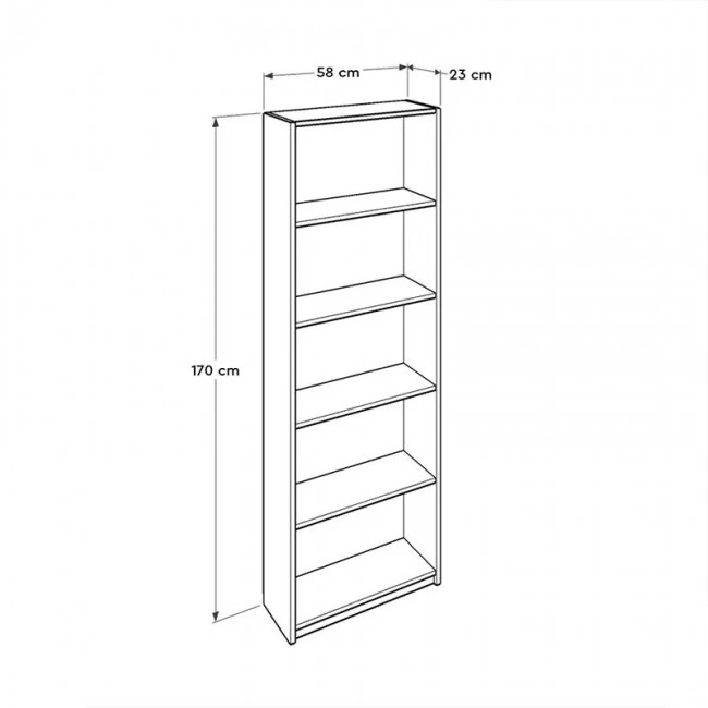 Max Megapap bookcase in yellow color 58x23x170cm.