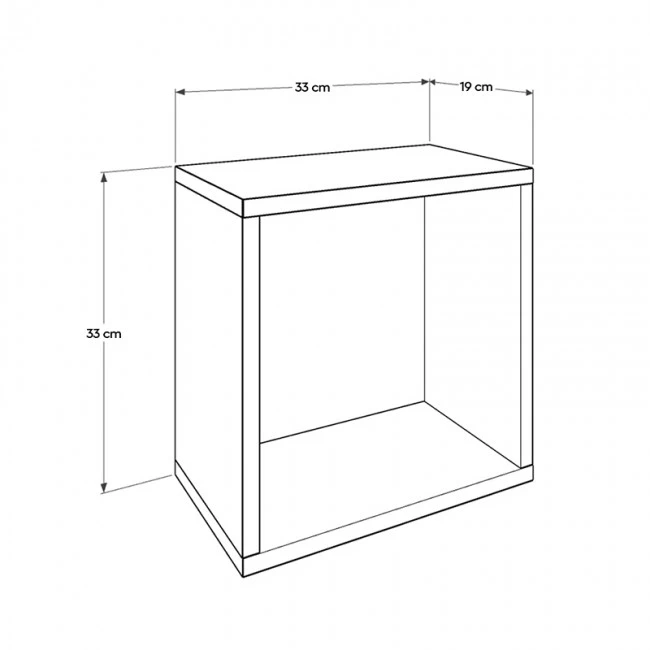 Flat Megapap bookcase in latte color 33x19x33cm.