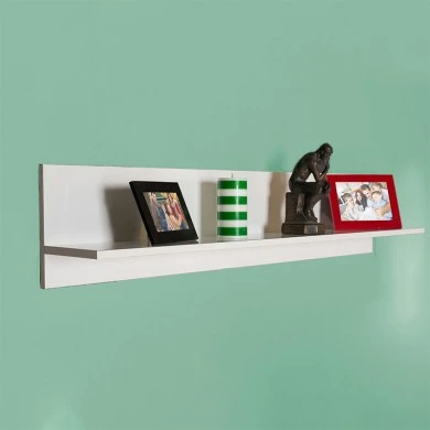 Flat Megapap melamine wall rack in white color 120x20x25cm.