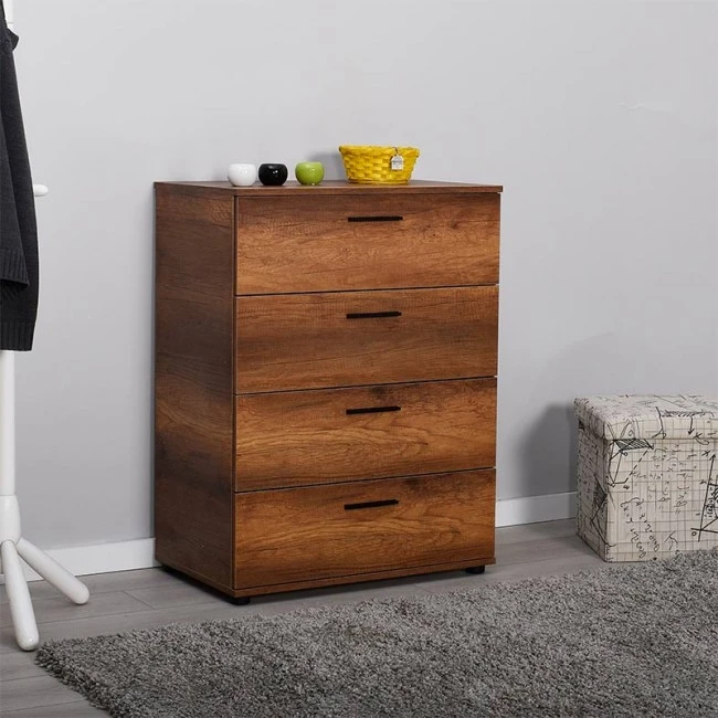 Trendline Megapap chest of drawers in walnut color 73x44x96cm.