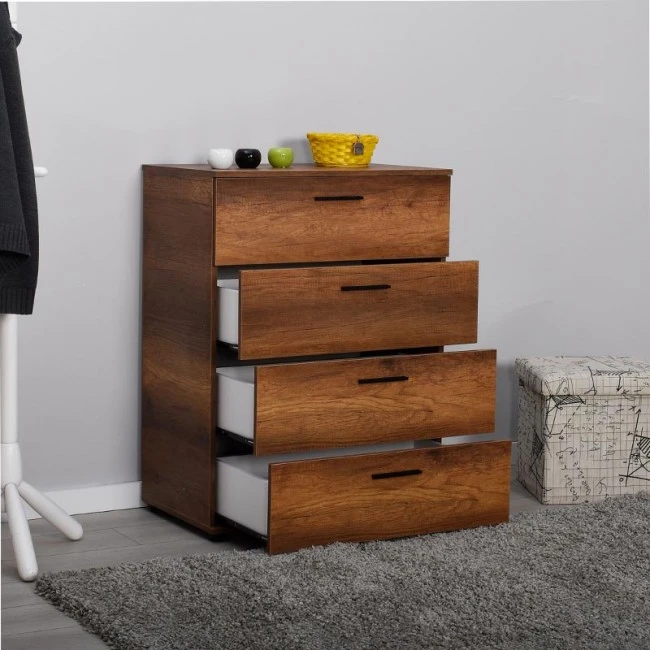 Trendline Megapap chest of drawers in walnut color 73x44x96cm.