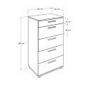 Trendline Megapap chest of drawers in walnut color 60x44x108cm.