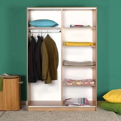 Slide Megapap sliding wardrobe with mirror in sonoma color 120x52x182cm.