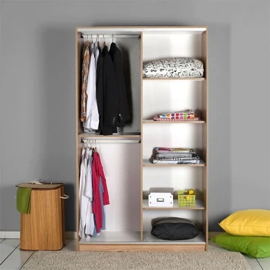 Slide Megapap sliding wardrobe with mirror in sonoma color 120x52x207cm.