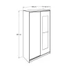 Slide Megapap sliding wardrobe with mirror in sonoma color 120x52x207cm.