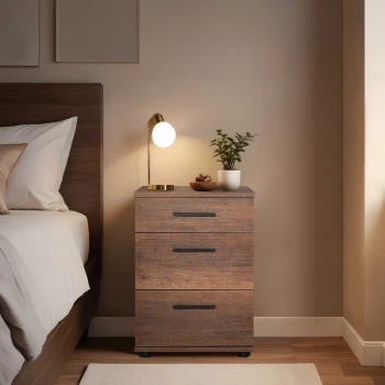 Trendline Megapap nightstand - chest of drawers in walnut color 40x39x57cm.
