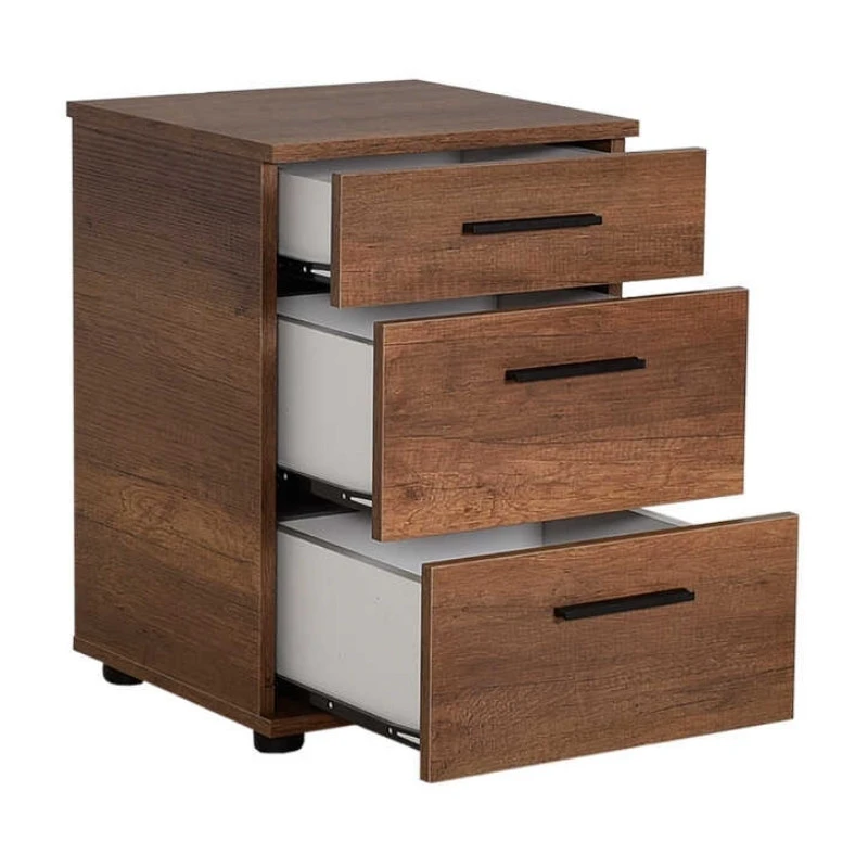 Trendline Megapap nightstand - chest of drawers in walnut color 40x39x57cm.
