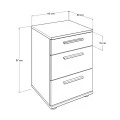 Trendline Megapap nightstand - chest of drawers in walnut color 40x39x57cm.