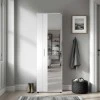 Porto Megapap single-leaf wardrobe with mirror - shoe rack of 30 pairs in white 60x36x187cm.
