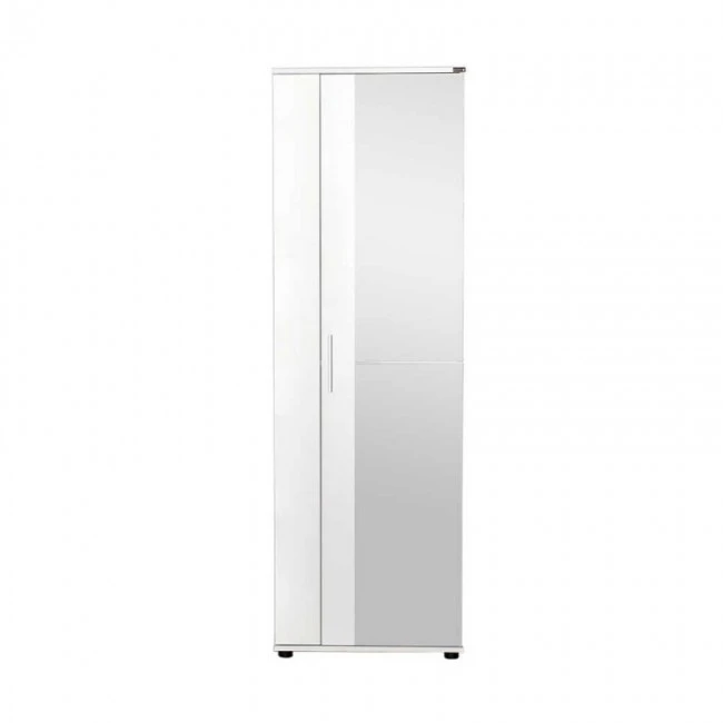 Porto Megapap single-leaf wardrobe with mirror - shoe rack of 30 pairs in white 60x36x187cm.