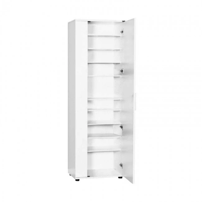 Porto Megapap single-leaf wardrobe with mirror - shoe rack of 30 pairs in white 60x36x187cm.