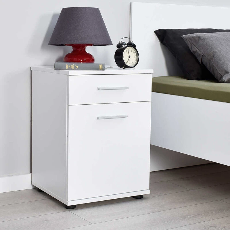 Trendline Megapap bedside table in white color 40x39x57cm.