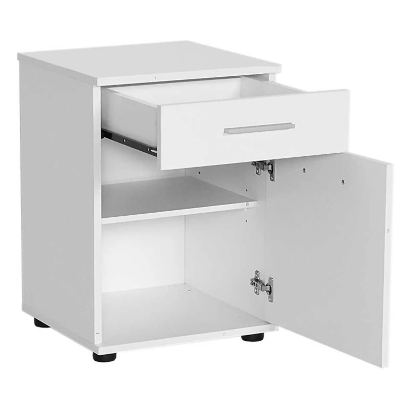 Trendline Megapap bedside table in white color 40x39x57cm.