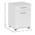 Trendline Megapap bedside table in white color 40x39x57cm.