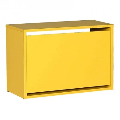 Flat Duo Megapap melamine shoe rack of 6 pairs in yellow color 60x42x30cm.