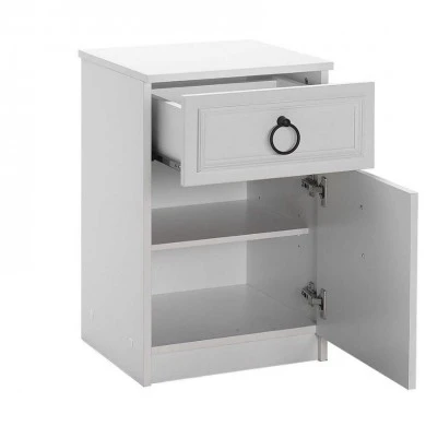 Hampton Megapap melamine nightstand in white color 40x38x63cm.