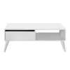 Slide Megapap melamine coffee table in white color 110x65x42cm.