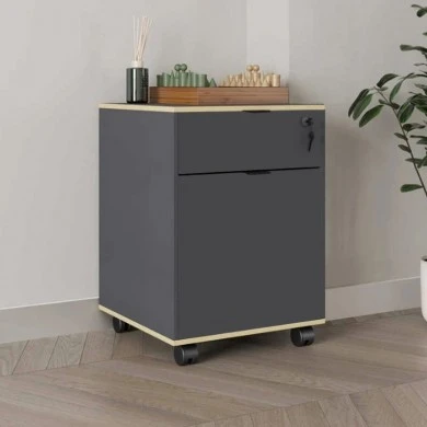 Rio Megapap melamine wheeled chest of drawers in antracite color 41x45x61cm.