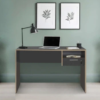 Concept Megapap melamine desk in antracite color 120x60x75cm.