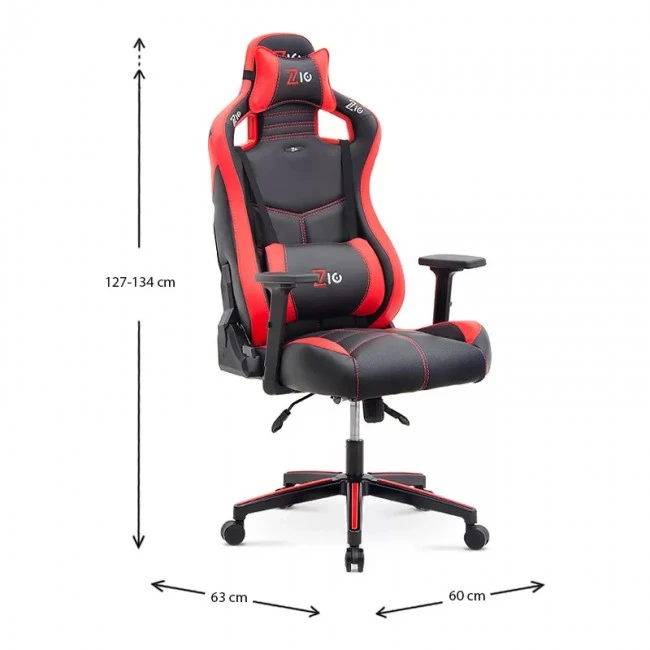 ZIO GAMING PRO GAMING Megapap office chair in red - black color 60x63x127/134cm.