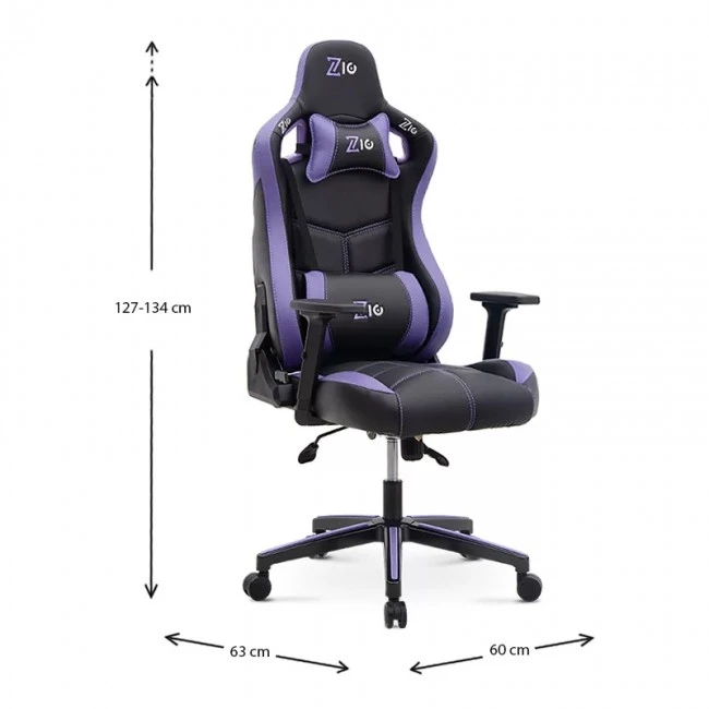 ZIO GAMING PRO GAMING Megapap office chair in purple - black color 60x63x127/134cm.