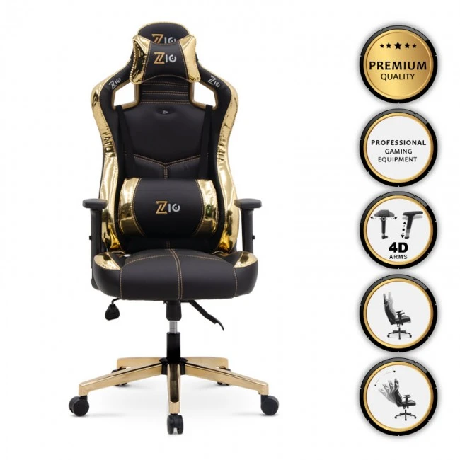 ZIO GAMING PRO KLASIK Megapap office chair in gold - black color 61x65x127/135cm.