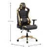 ZIO GAMING PRO KLASIK Megapap office chair in gold - black color 61x65x127/135cm.