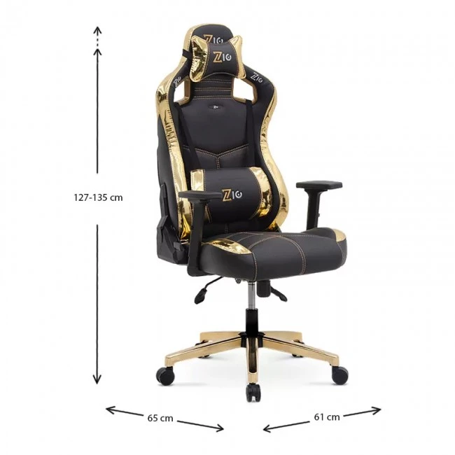 ZIO GAMING PRO KLASIK Megapap office chair in gold - black color 61x65x127/135cm.