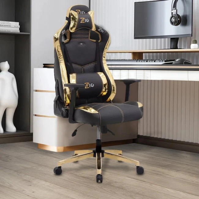ZIO GAMING PRO KLASIK Megapap office chair in gold - black color 61x65x127/135cm.