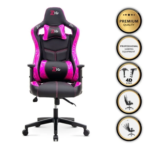 ZIO GAMING PRO KLASIK Megapap office chair in purple - black color 61x65x127/135cm.