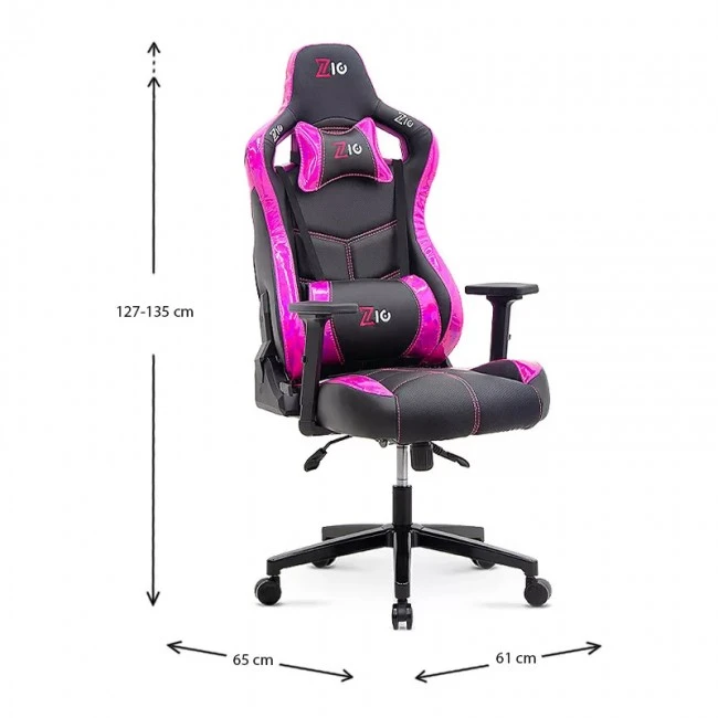 ZIO GAMING PRO KLASIK Megapap office chair in purple - black color 61x65x127/135cm.