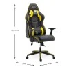 GAMING MEDUSA MEGAPAP office chair in yellow - black color 69x55x130/139cm.