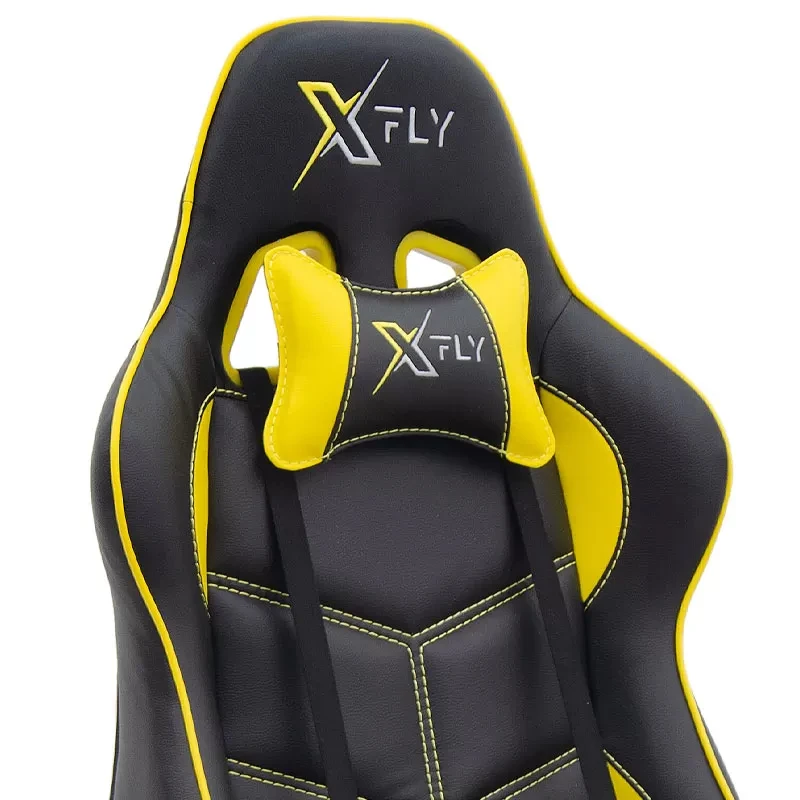 GAMING MEDUSA MEGAPAP office chair in yellow - black color 69x55x130/139cm.