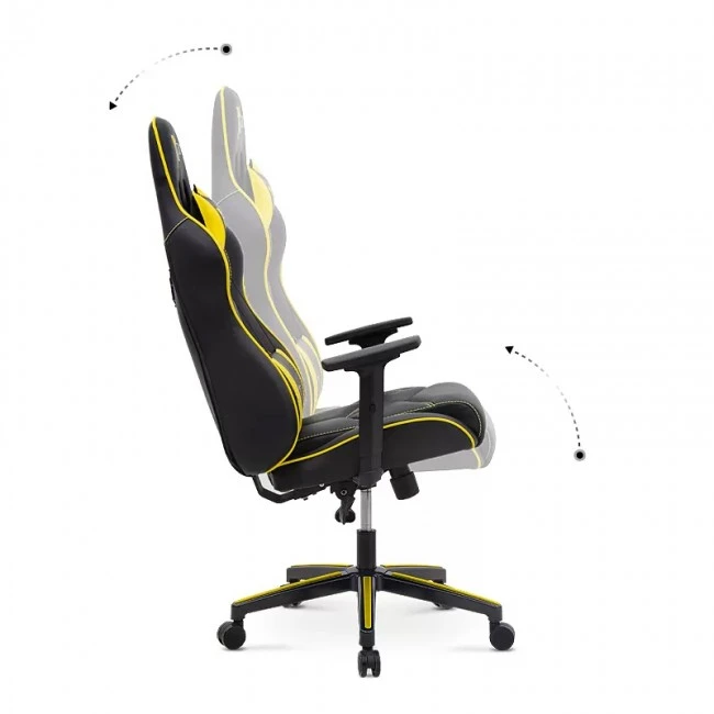 GAMING MEDUSA MEGAPAP office chair in yellow - black color 69x55x130/139cm.