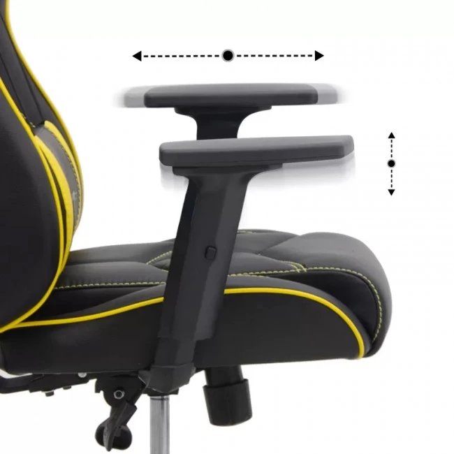 GAMING MEDUSA MEGAPAP office chair in yellow - black color 69x55x130/139cm.