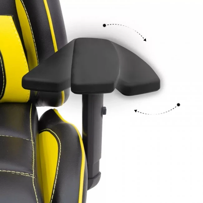 GAMING MEDUSA MEGAPAP office chair in yellow - black color 69x55x130/139cm.