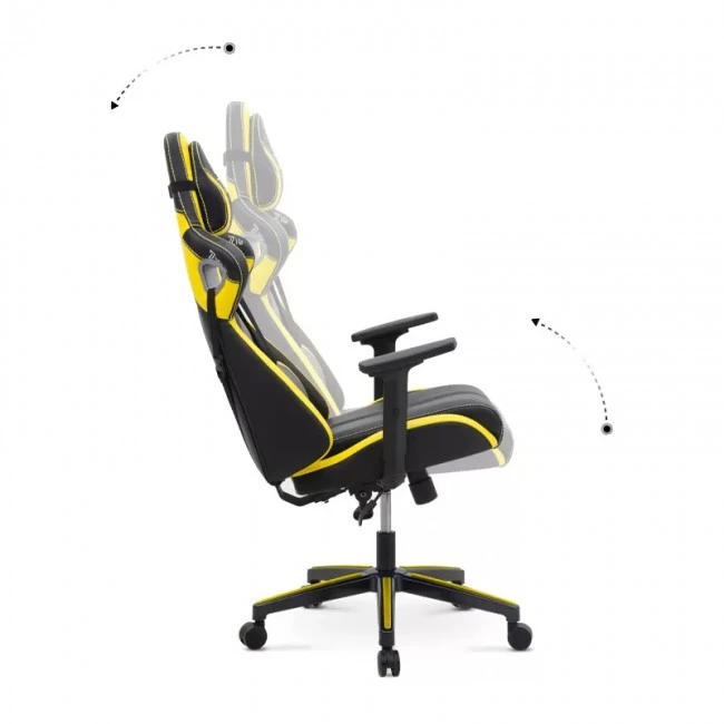 GAMING VORTEX MEGAPAP office gamind chair in yellow - black color 68x71x125/133cm.