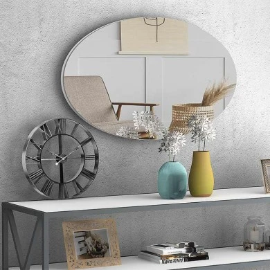 Vista Megapap wall mirror melamine in white color 90x50x2,2cm.